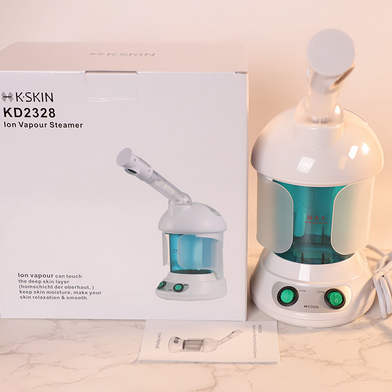 AureaGlow Pro Nano-Ionen-Gesichtsdampfer — verstellbarer 360-Grad-Arm - Desfino
