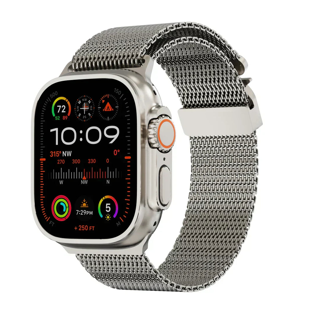 Curea tip buclă milaneză din titan ApexWeave pentru Apple Watch — plasă - Desfino