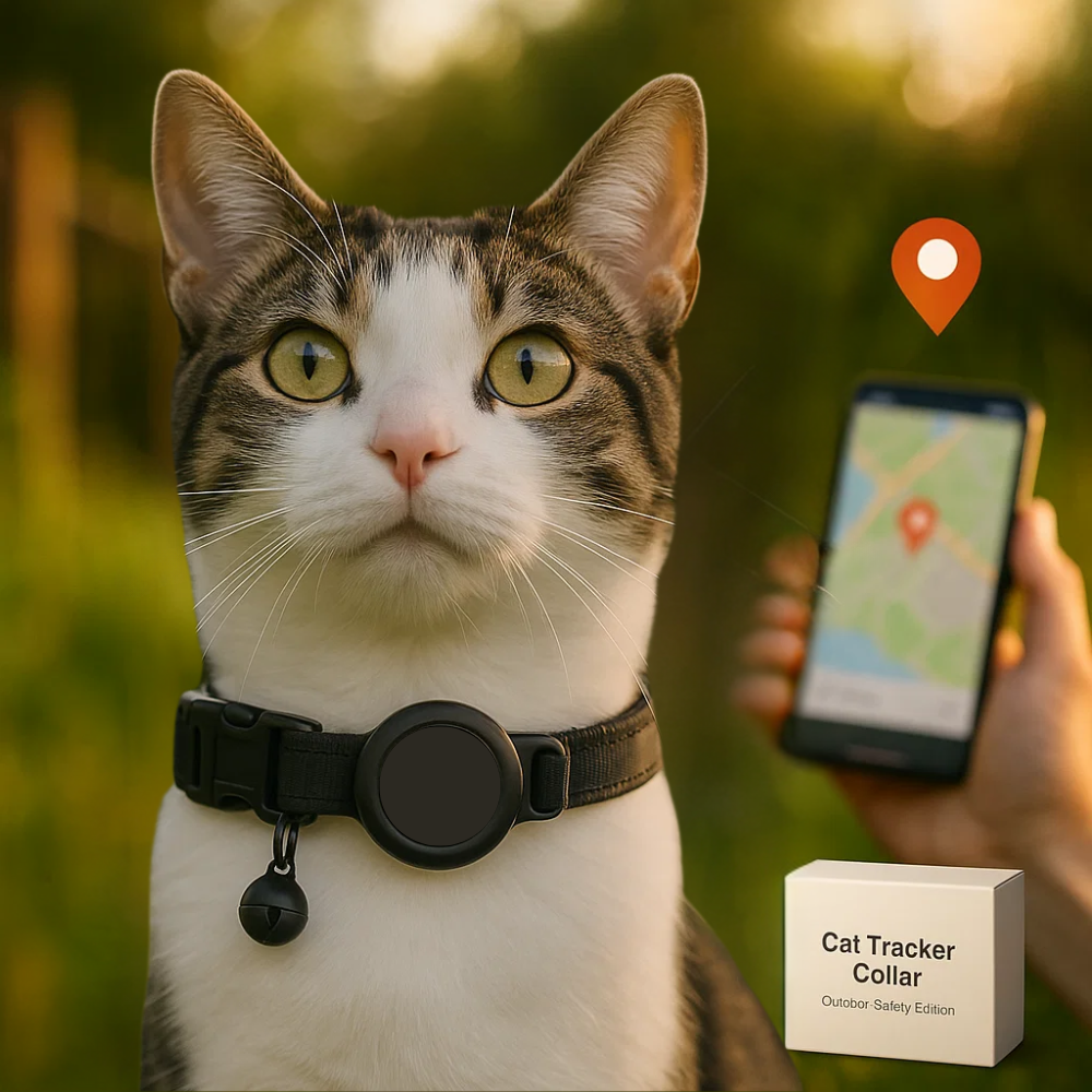Collier réfléchissant pour chat à ouverture rapide - support réglable pour traceur GPS - Desfino
