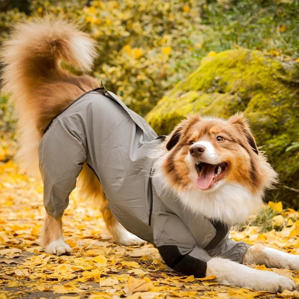 BarkDry Waterproof Dog Raincoat — Reflective Full-Leg Design