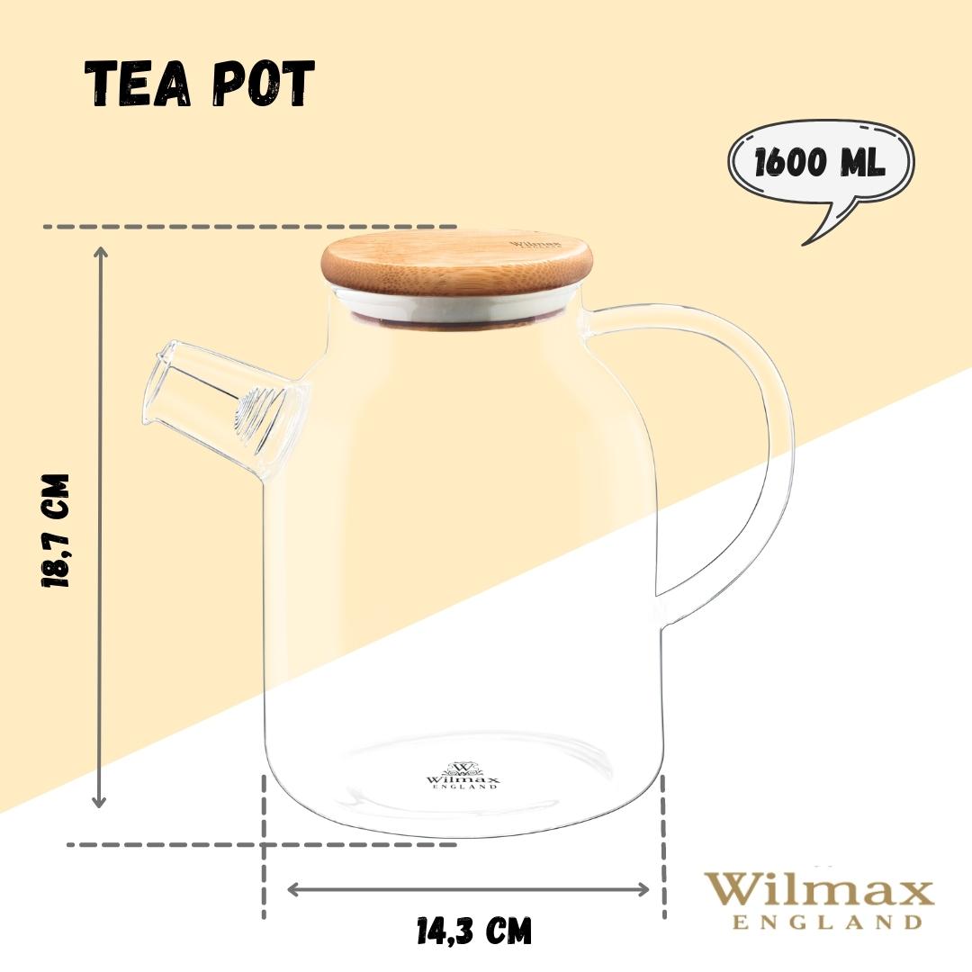 Wilmax-Thermoglastheekanne 54oz — Für Teeliebhaber, herdgeeignet | Desfino