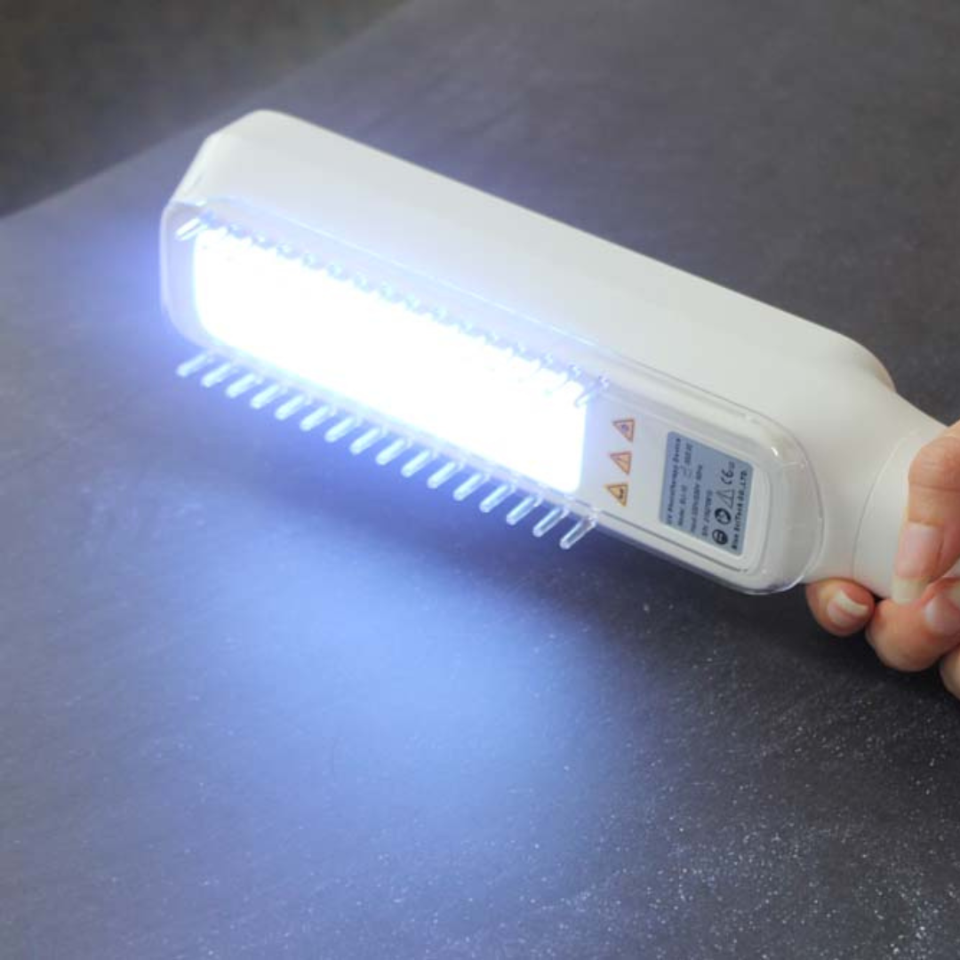 AureaBeam Narrowband UVB Lamp — 2 PL01 9W Philips Tubes, Timer - Desfino