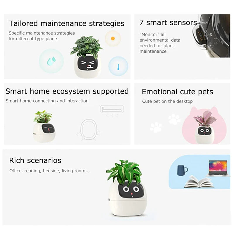 NexaGrow smart plantekrukke — 7 sensorer, AI-styret plantepleje - Desfino