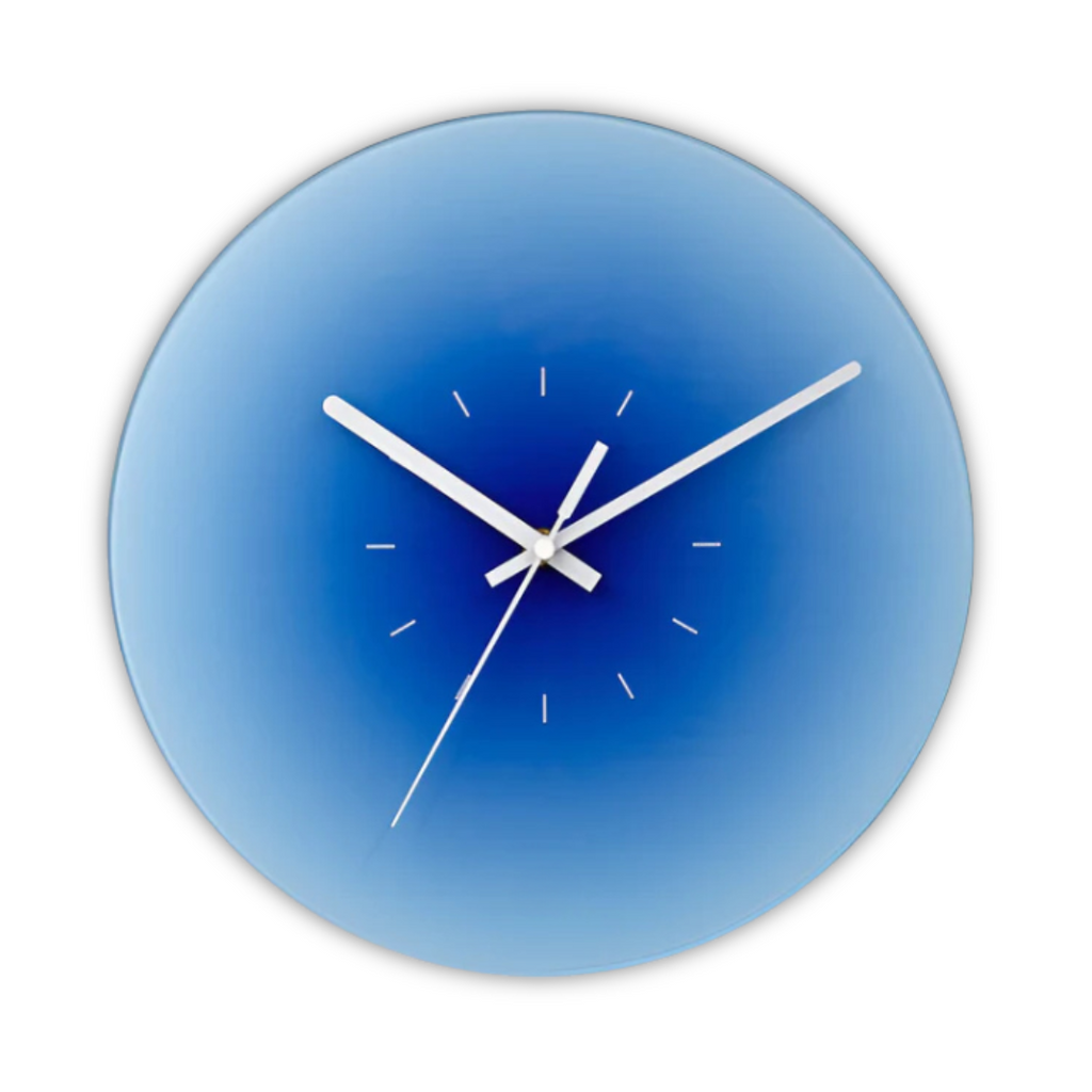 Ceas de perete din sticlă Lumeo Astra Sunset, 30 cm — Mecanism quartz silențios - Desfino