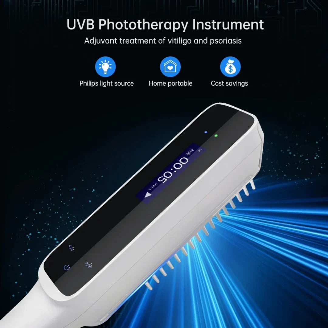 AureaBeam Narrowband UVB Lamp — 2 PL01 9W Philips Tubes, Timer - Desfino