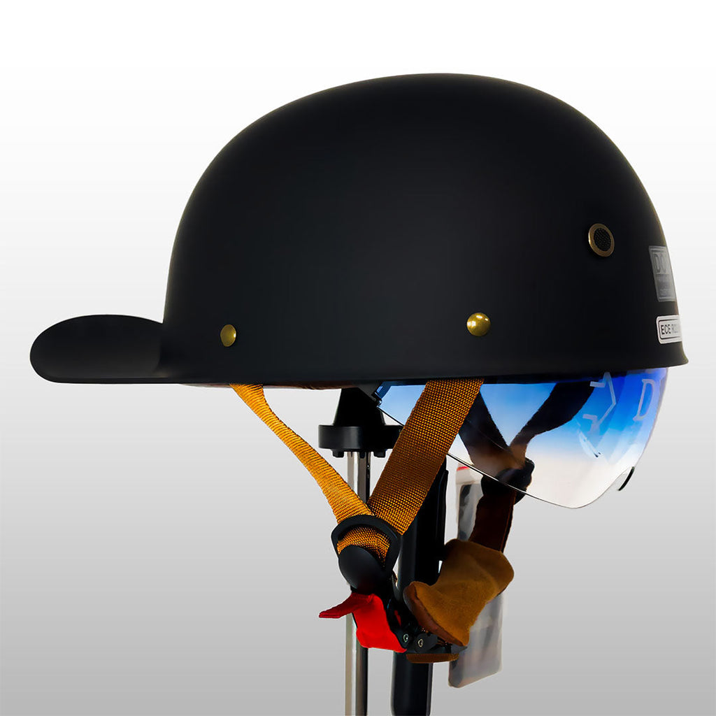 Moto baseballkasket-hjelm — DOT ECE-certificeret halvhjelm med lav profil - Desfino