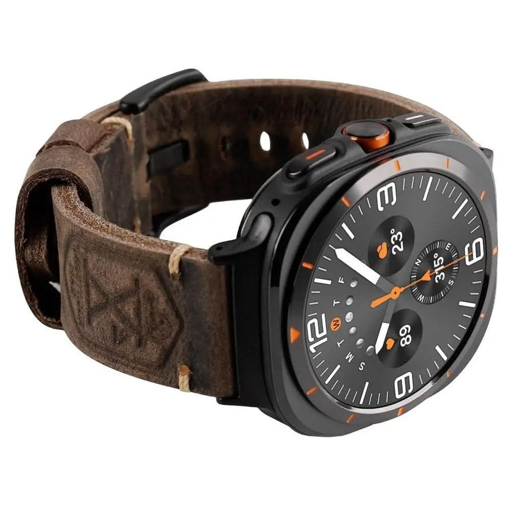 Bracelet vintage en cuir NovaLustre pour Samsung Watch Ultra - Desfino