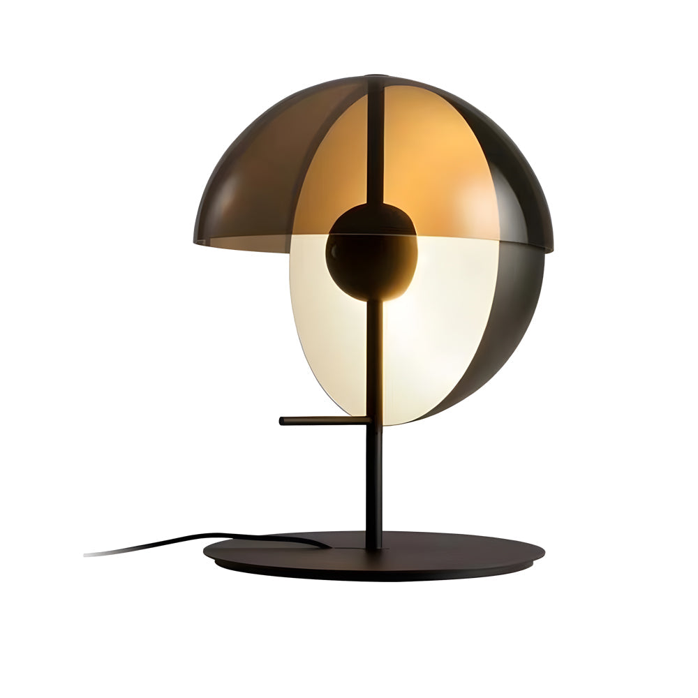 Astrae bordlampe - lodret halvkugleprofil, røgfarvet skærm - Desfino