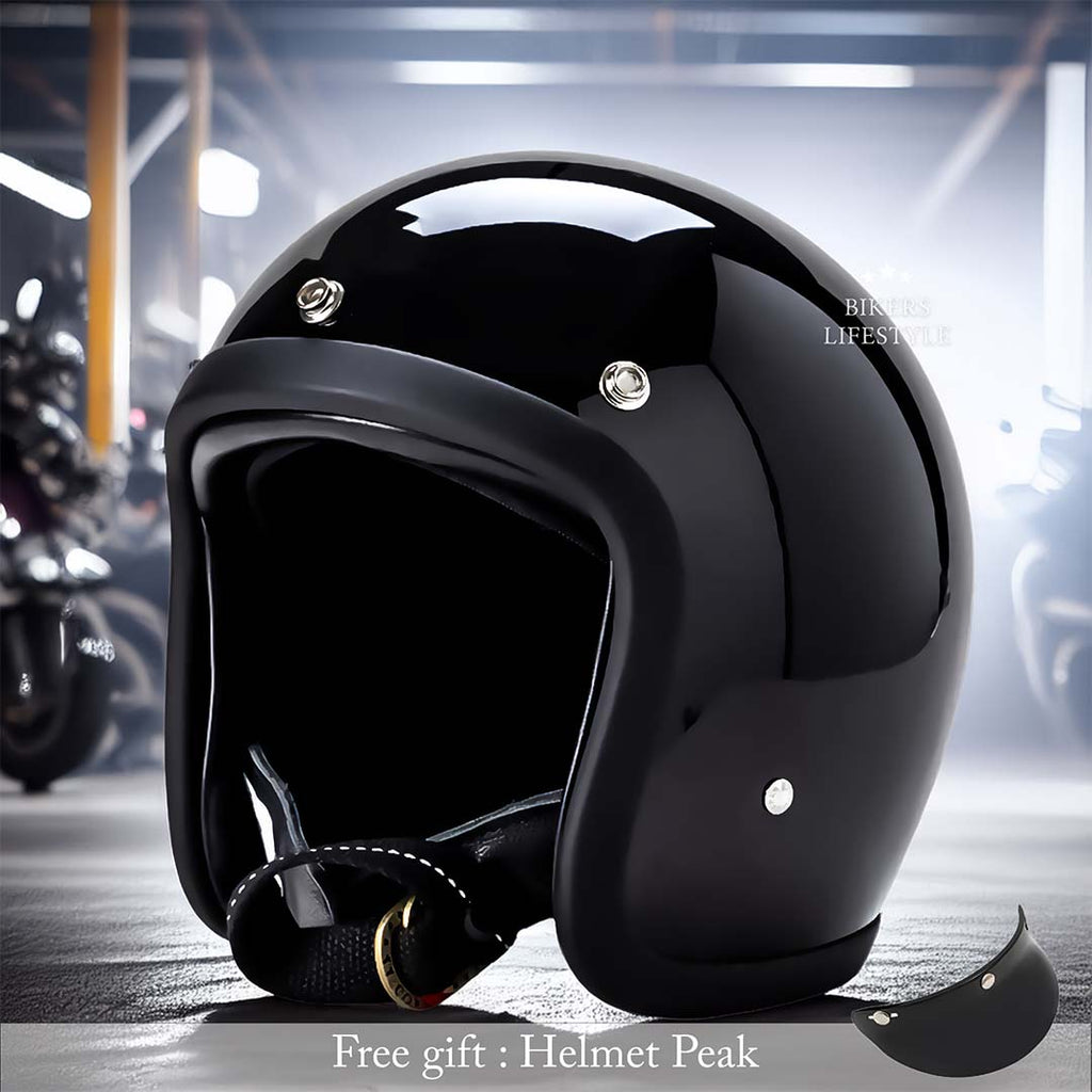 Cască de motocicletă vintage — Profil redus, certificată DOT & ECE - Desfino
