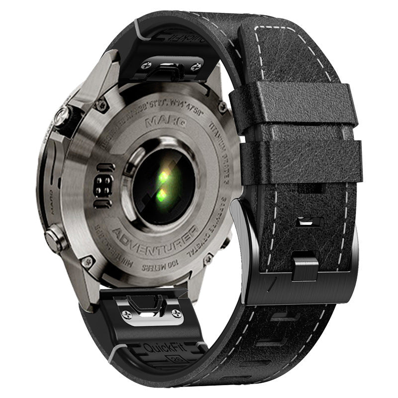 רצועת TPU ועור של Arion ל-Garmin Fenix 8, 7X, 6X Pro - Desfino