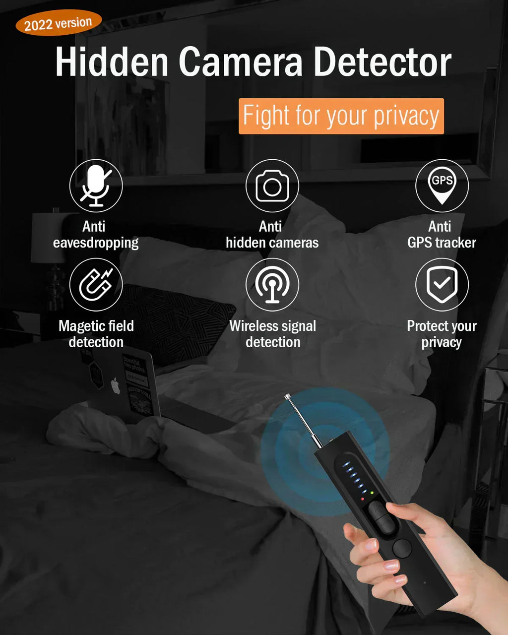 Kamera-detektor — RF-signaldetektor til kontrol af privatliv - Desfino