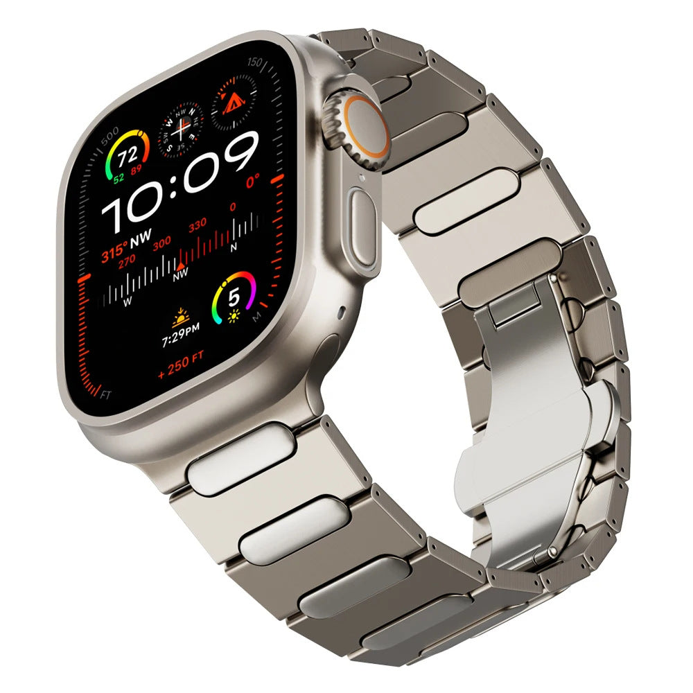 Aureon titanium armband — Apple Watch Ultra 1/2, vlindersluiting 49mm - Desfino