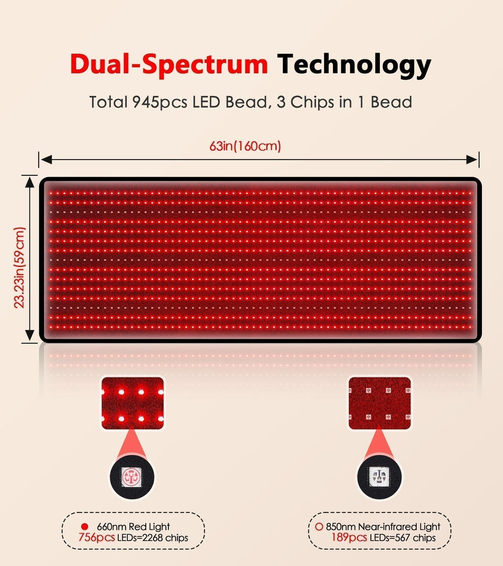 VitaRay Pro Red and Infrared Light Therapy Mat — Remote Included - Desfino