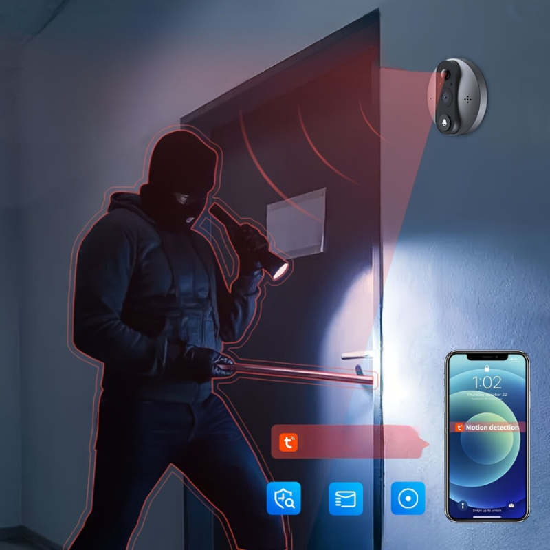 SentinelView slimme deurspion — camera met 3MP en wifi, geschikt voor Alexa - Desfino