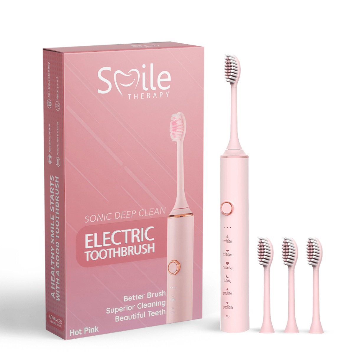 Escova de Dentes Elétrica Sónica 6-em-1 — 6 Modos, Intensidade Ajustável - Desfino