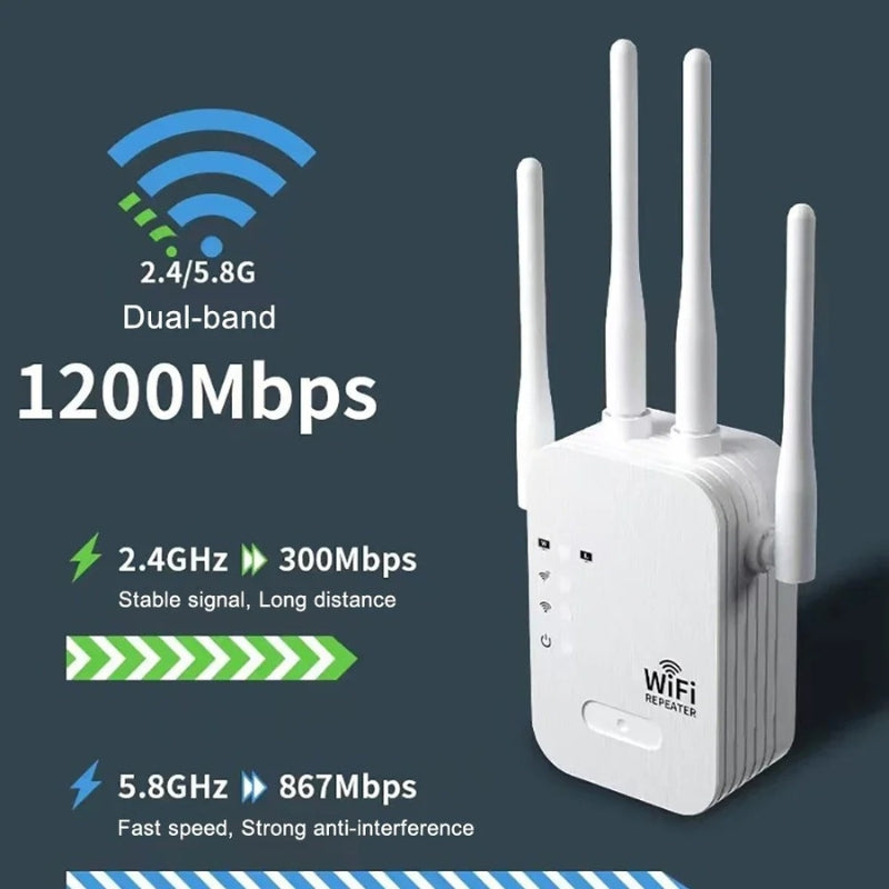 Gardex dualband WiFi-rekkeviddeforlenger for utendørs bruk — 2,4 GHz/5 GHz - Desfino