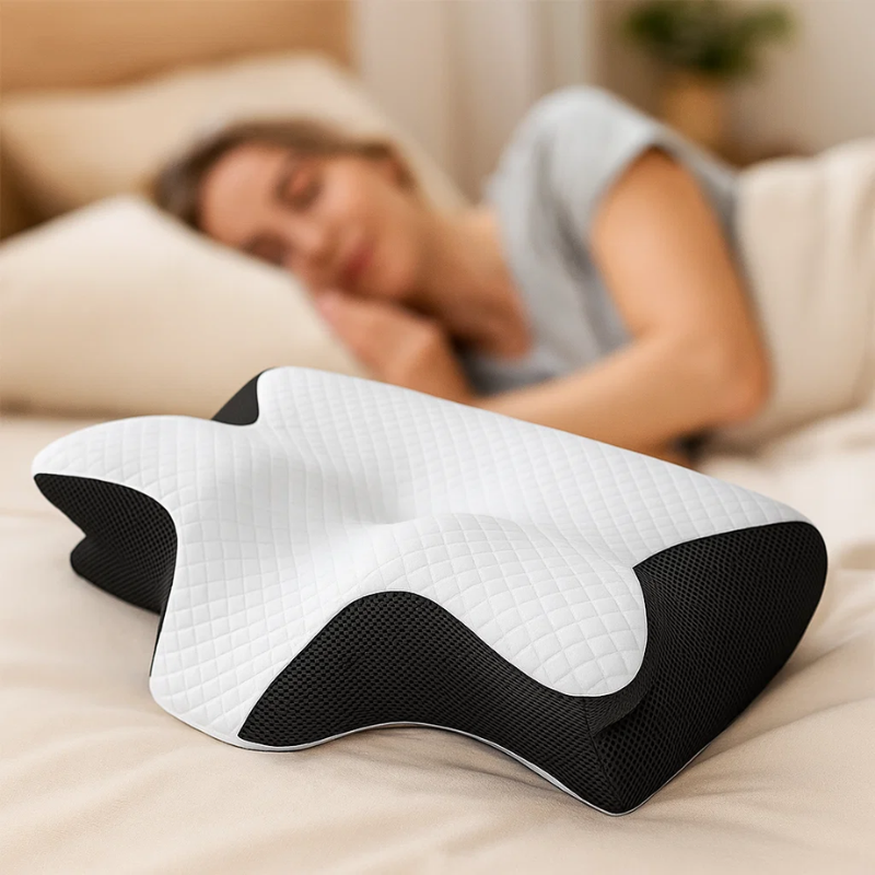 SomniEase Nackenkissen — 2-in-1 ergonomischer Memory-Schaum - Desfino