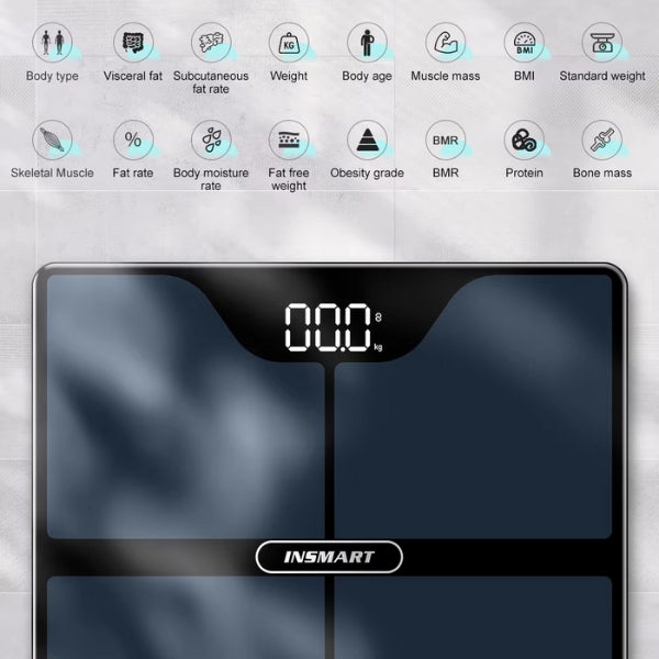 Pèse-personne connecté Nuvia Pro - 16 mesures, suivi via application - Desfino