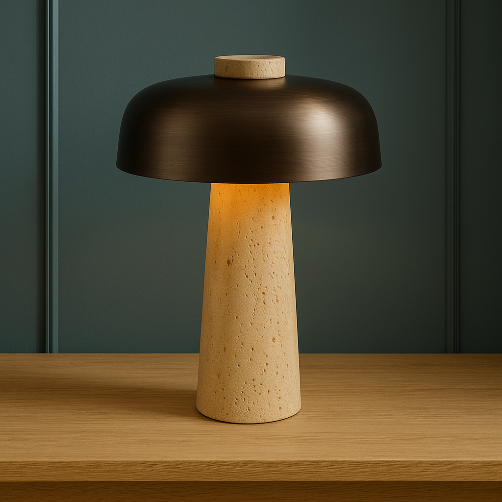 Svamplampa — modern dekorationsbelysning, stenfot | Desfino