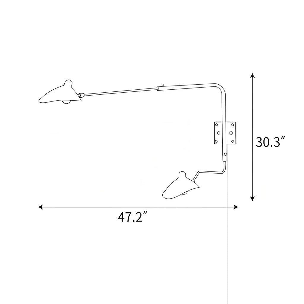 Zweiarmige Plug-in-Wandleuchte für das Schlafzimmer | Desfino
