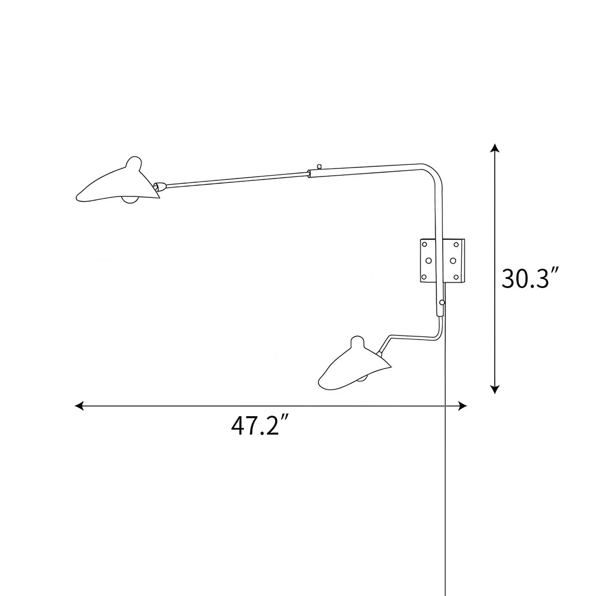 Zweiarmige Plug-in-Wandleuchte für das Schlafzimmer | Desfino