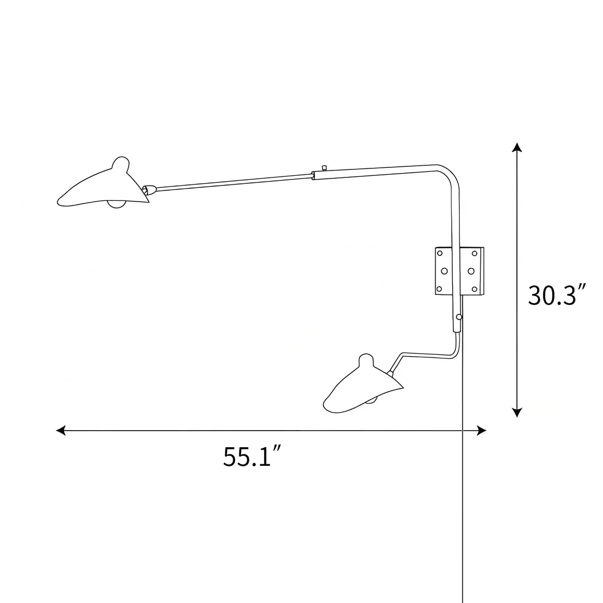 Zweiarmige Plug-in-Wandleuchte für das Schlafzimmer | Desfino