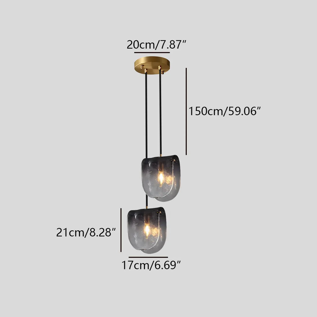 Modern Gradient Glass Pendant Light for Bedside | Desfino