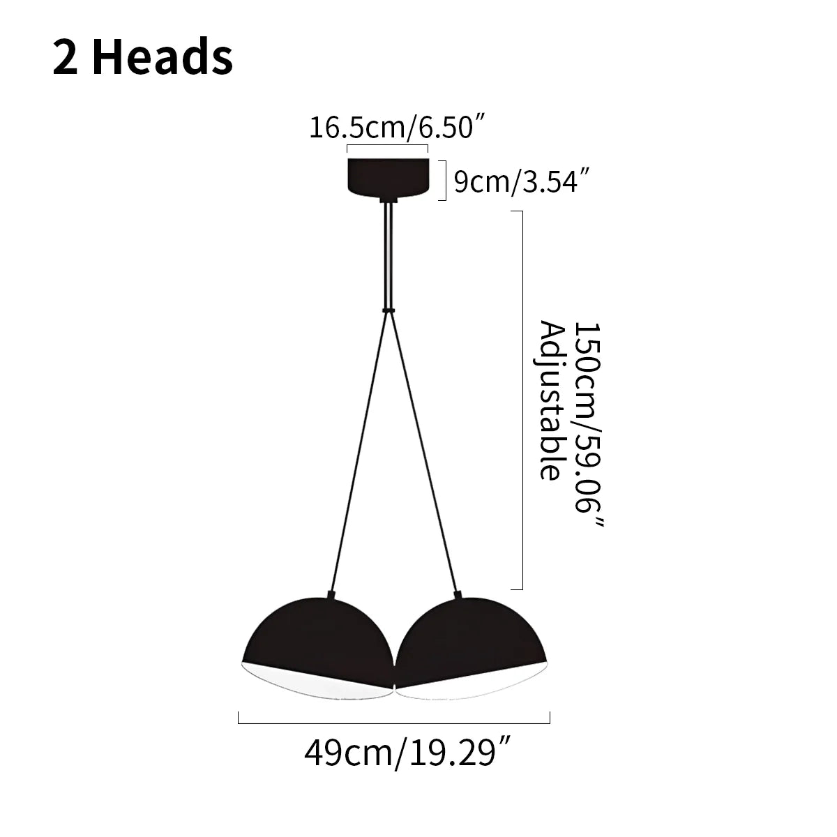 Nordische minimalistische schwarze halbrunde Pendelleuchte | Desfino