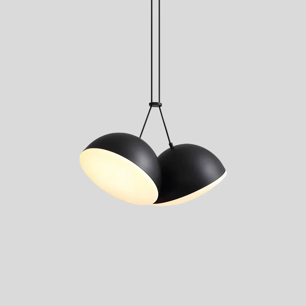 Nordische minimalistische schwarze halbrunde Pendelleuchte | Desfino