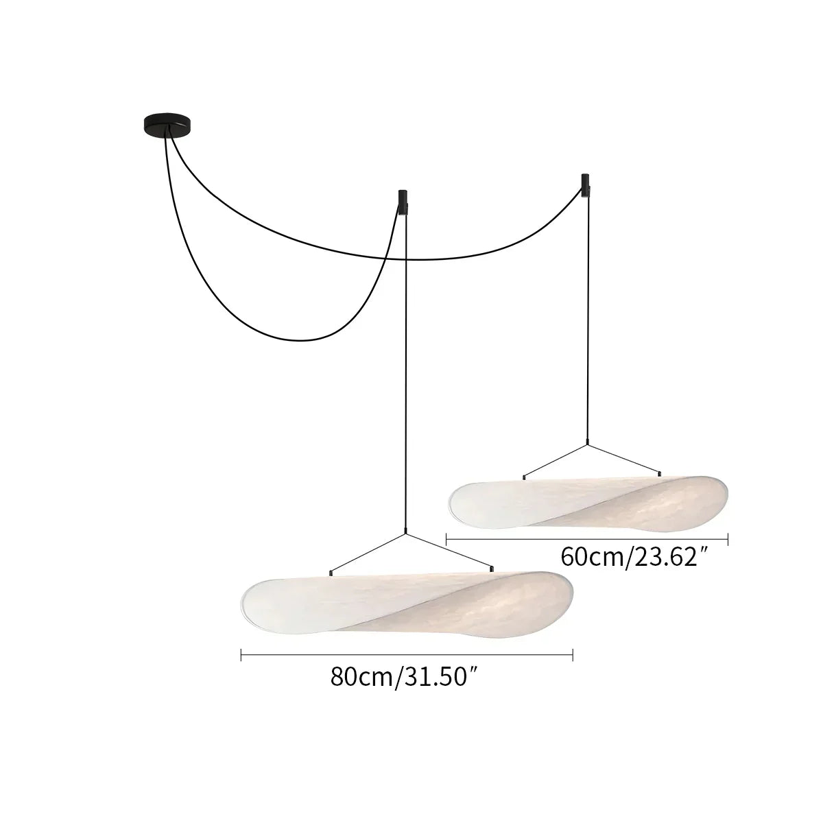 Zen Art Cloud Shape Silk Pendant Light for Living Room | Desfino