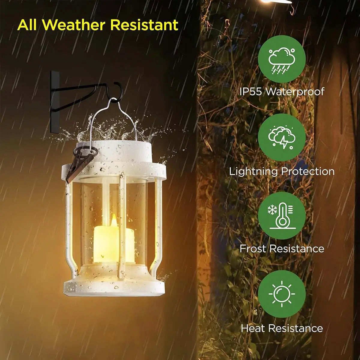 Solar Flameless Candle Lantern Hanging Light | Desfino