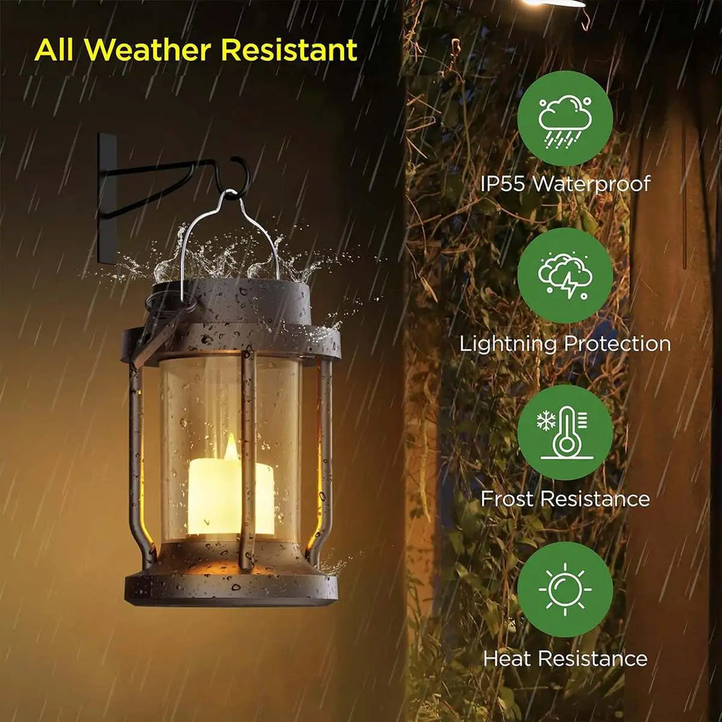 Solar Flameless Candle Lantern Hanging Light | Desfino