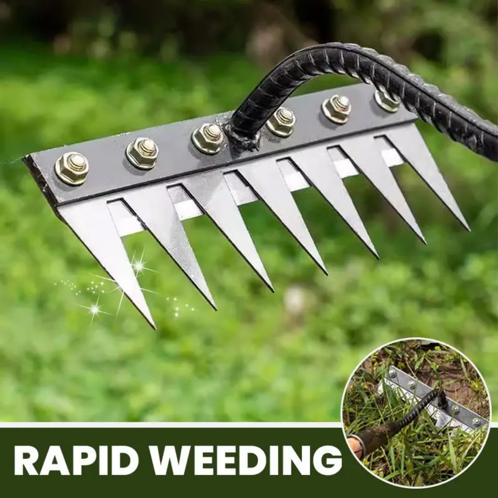 Râteau de désherbage de jardin ThriveGard — Dents en acier, prise ergonomique - Desfino