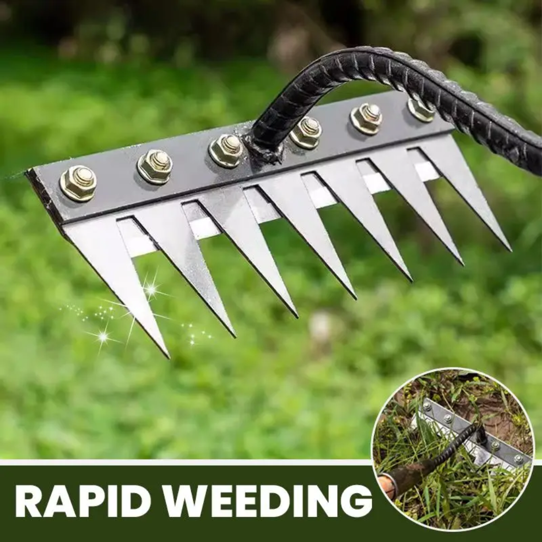 Râteau de désherbage de jardin ThriveGard — Dents en acier, prise ergonomique - Desfino