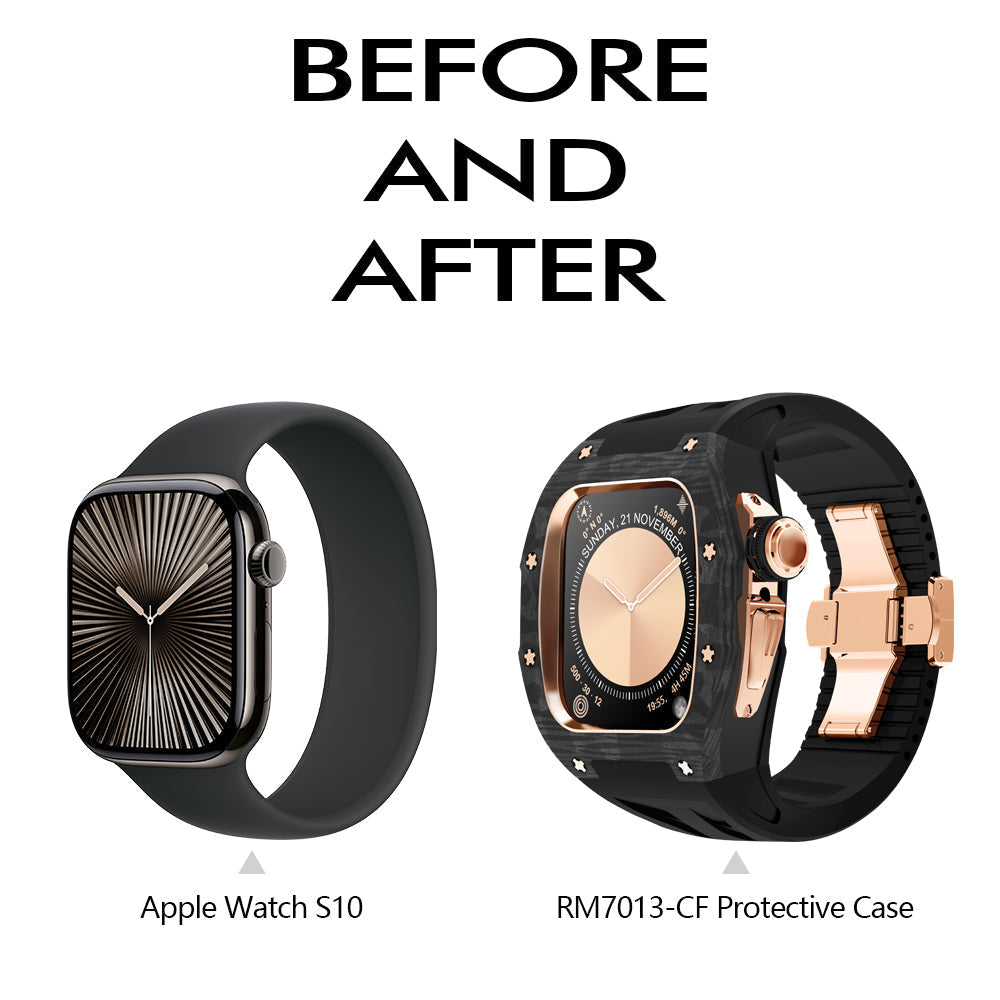 NovaCarb S10 Titanium Carbon Fiber Apple Watch Retrofit Kit - Desfino
