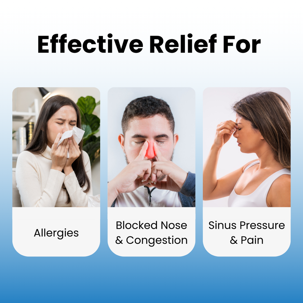 Electric Dual-Action Nasal Rinse & Suction Device — Pressurized Saline System, 30-Second Relief Per Nostril