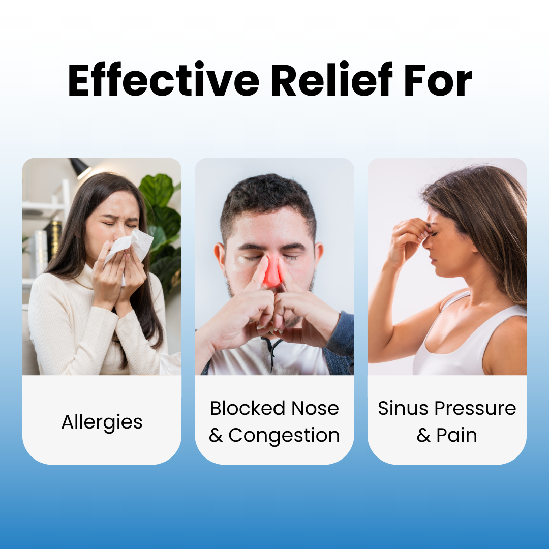 Electric Dual-Action Nasal Rinse & Suction Device — Pressurized Saline System, 30-Second Relief Per Nostril