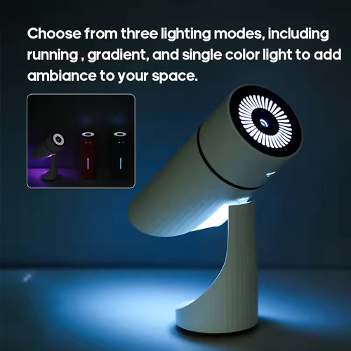 Humidificador de viaje recargable Aerolite — Nebulización de 30 ml/h, depósito de 260 ml, luz LED - Desfino