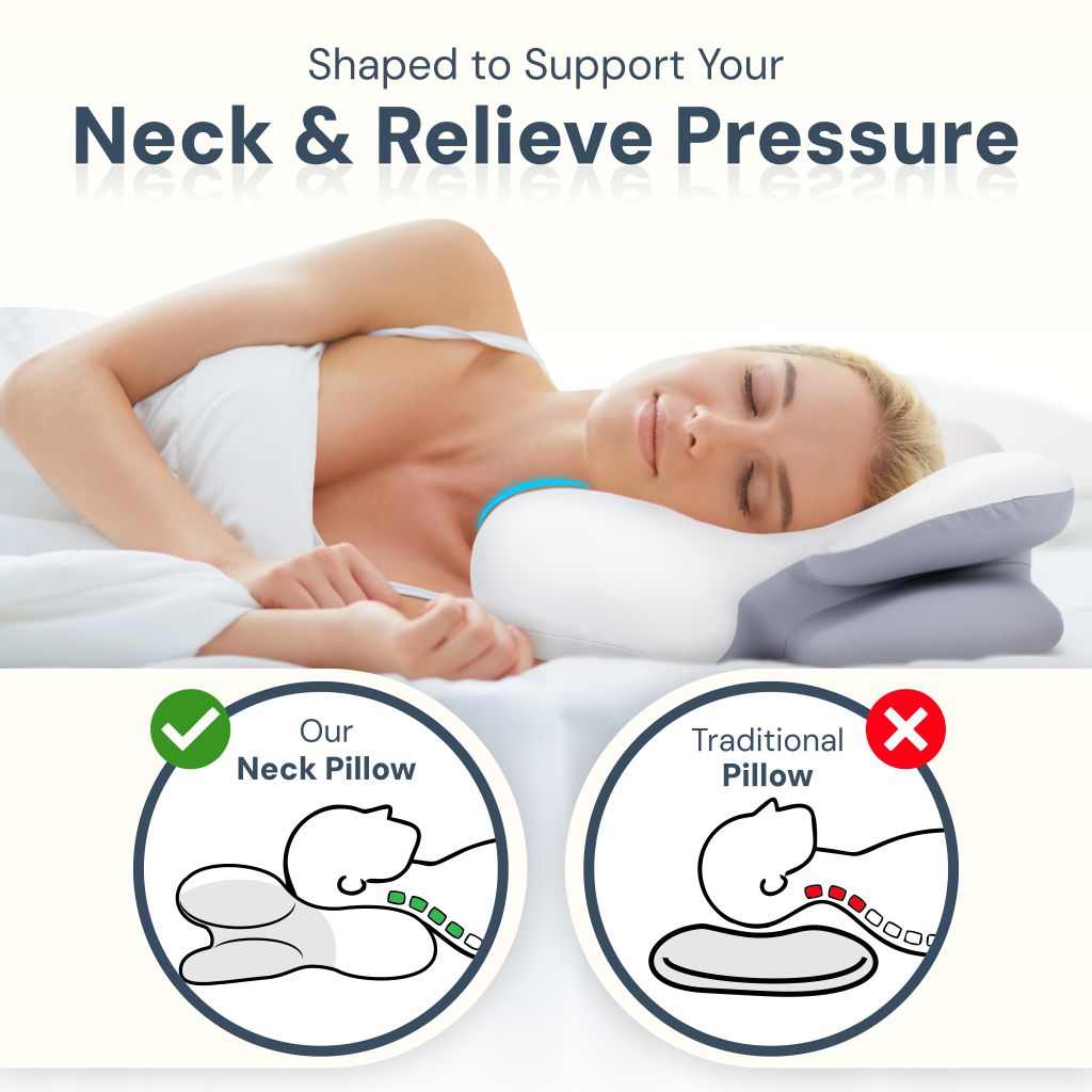 Cuscino ergonomico Kirrea per chi dorme sul fianco - supporto cervicale in memory foam - Desfino