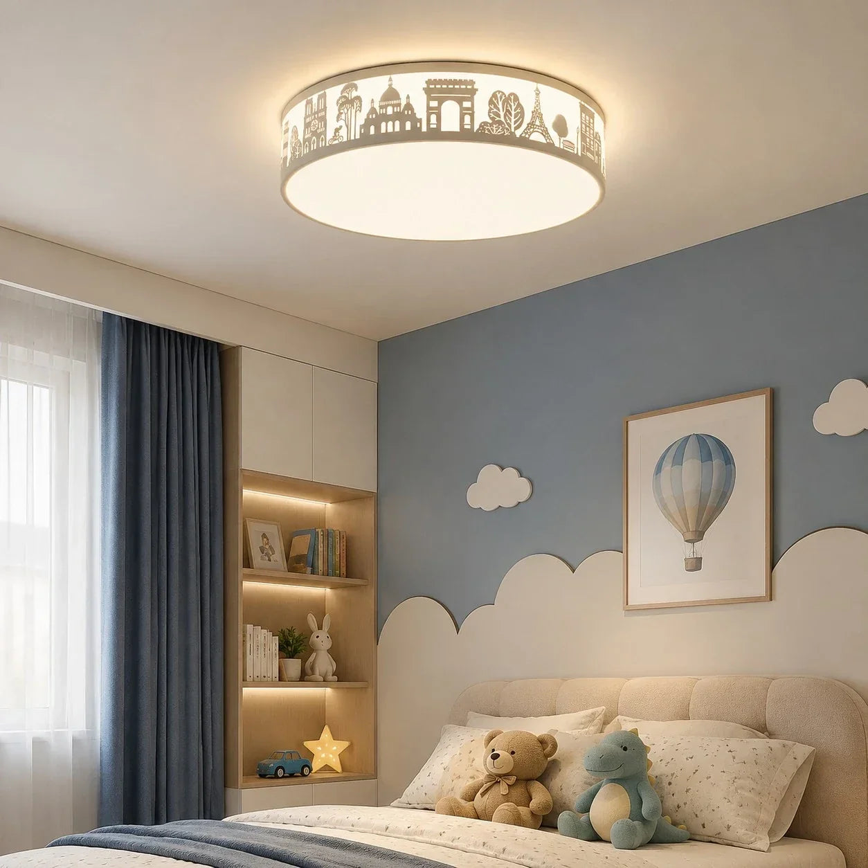 Deckenleuchte mit hohler Silhouette und LED-Vollspektrumlicht – flächenbündiges Design