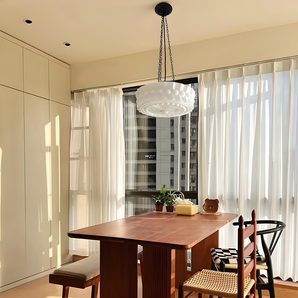 M48 Iron and Glass Cylinder Chandelier