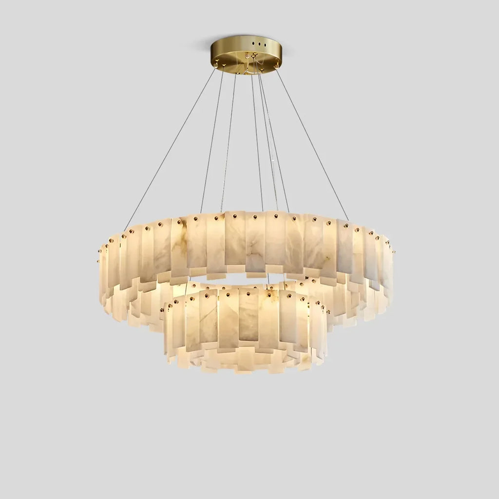 Modern Ring Spanish Alabaster Chandelier for Living Room | Desfino
