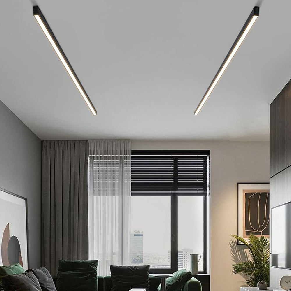Noirline Black Linear Flush-Mount Light — Adjustable 3-Colour - Desfino