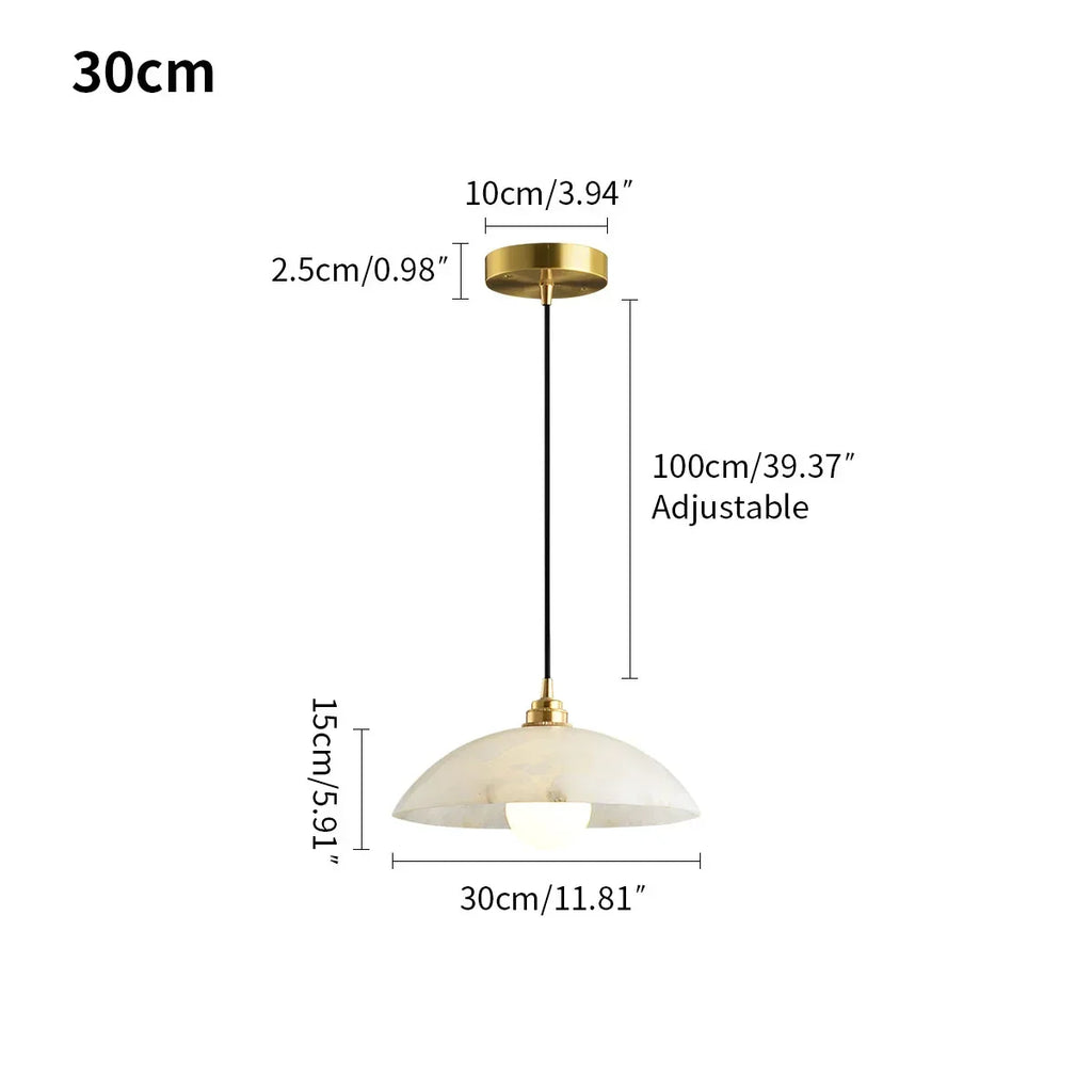 Pendelleuchte aus spanischem Alabaster in Kuppelform für das Esszimmer | Desfino