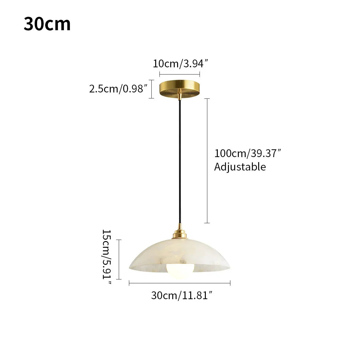 Pendelleuchte aus spanischem Alabaster in Kuppelform für das Esszimmer | Desfino