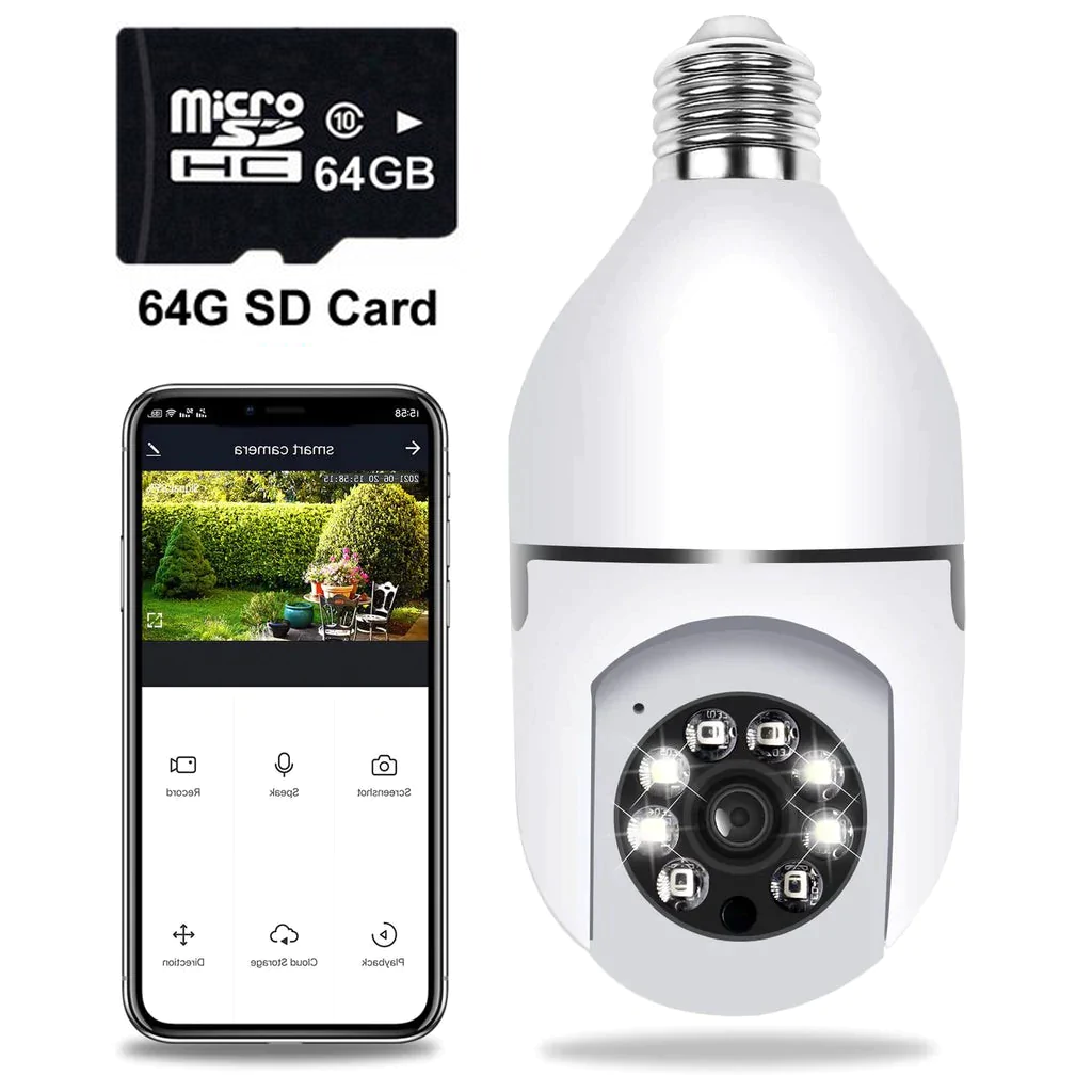 LumaGuard 屋外用Wi-Fi電球型防犯カメラ — 動体検知 - Desfino