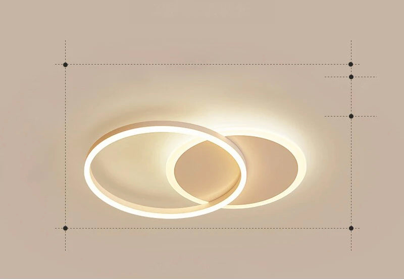 LunaRing stropní LED svítidlo — plovoucí kruhový design, jemné světlo - Desfino