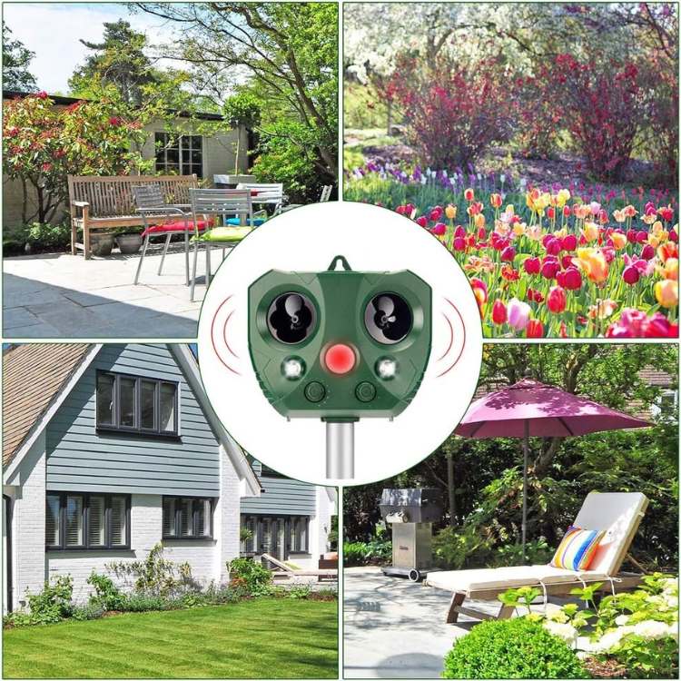 GardenSentinel Ultrasonic Outdoor Bird & Pest Defender — Humane - Desfino
