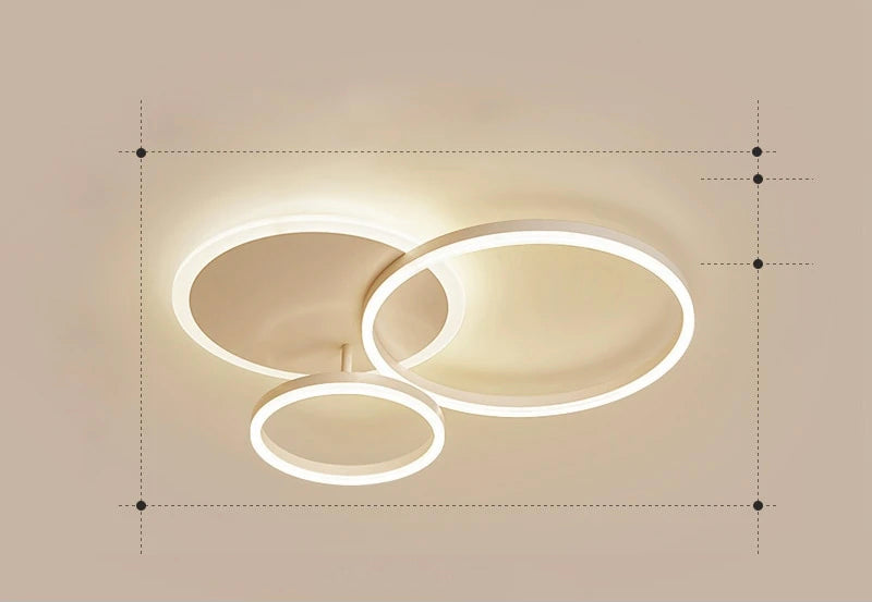 LunaRing stropní LED svítidlo — plovoucí kruhový design, jemné světlo - Desfino