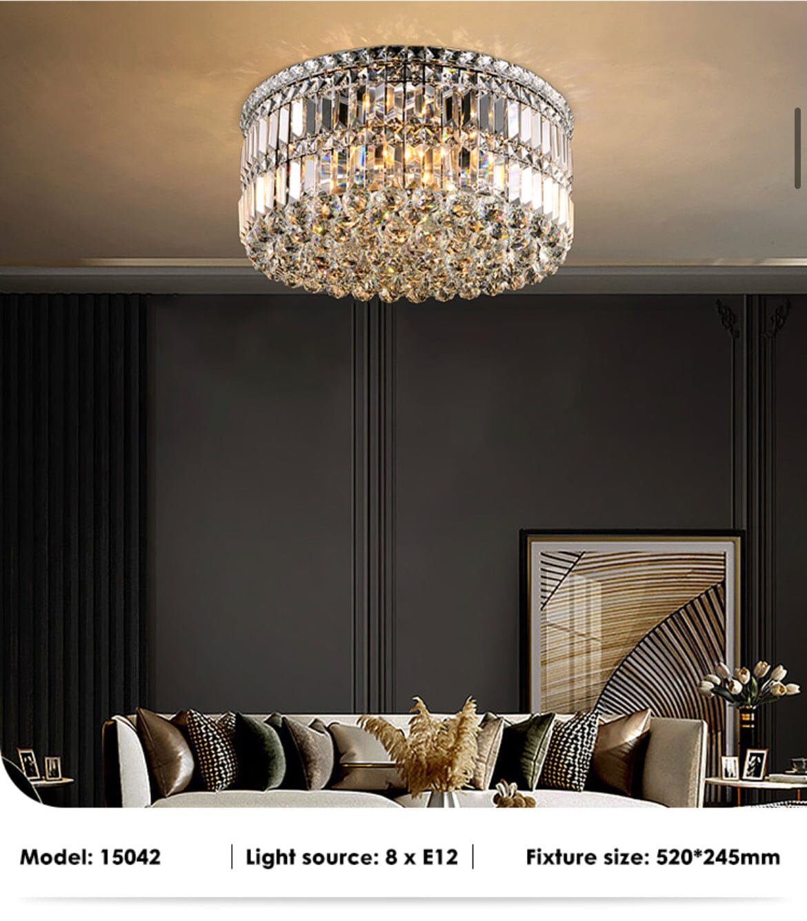 Jade Crystal Ceiling Chandelier